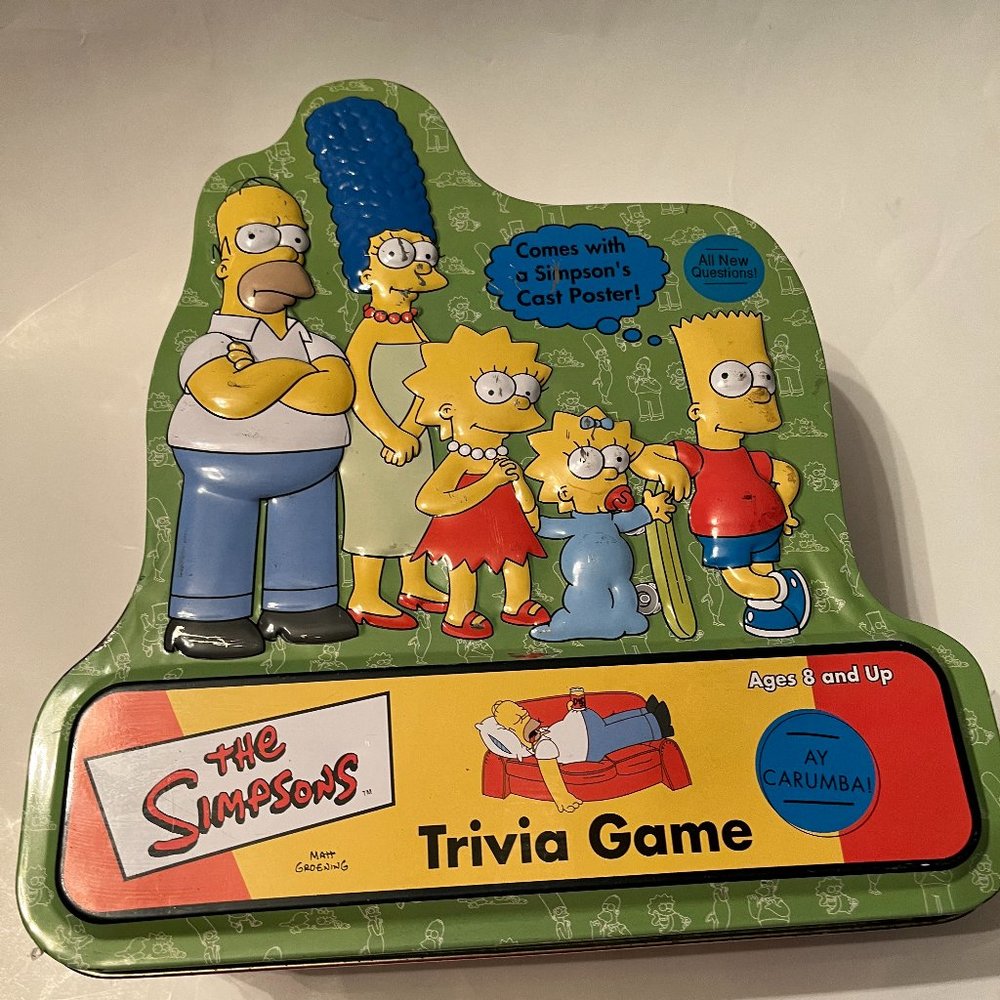 The Simpsons Trivia Game Metal Tin Box